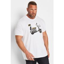 Size 3Xl Mens Ben Sherman Big & Tall White Scooter Print Tshirt Big & Tall