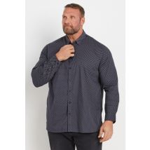 D555 Big & Tall Blue Abstract Spot Print Button Shirt Size 6XL