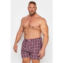 Size 4Xl Mens D555 Big & Tall 2 Pack Blue & Red Check Print Boxers Big & Tall