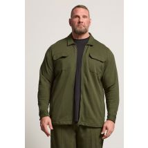 Studio A Men's Big & Tall Khaki Green Zip Through Shacket Size 3XL | 100% Cotton