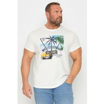 Size 2Xl Mens Blend Big & Tall White 'Endless Summer' Graphic Tshirt Big & Tall