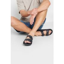 Size 11 Mens Jack & Jones Big & Tall Navy Blue Double Strap Sandals Big & Tall