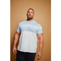Size 3Xl Mens U.S. Polo Assn. Big & Tall Blue & White Colour Block Stripe Tshirt Big & Tall