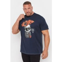 Kam Navy 'Real Pirates' Graphic Print Tshirt Size 5XL