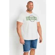 Size 4Xl Mens Blend Big & Tall White 'Original' Printed Tshirt Big & Tall