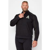 Size 4Xl Mens Studio A Big & Tall Black Zip Neck Sweatshirt Big & Tall