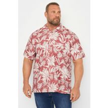 Size 5Xl Mens Espionage Big & Tall Orange Leaf Print Shirt Big & Tall