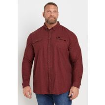 D555 Big & Tall Rust Orange Textured Overshirt Size Big > 7XL