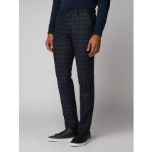 Navy charcoal check suit trousers 30L Navy