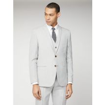 Cool Grey Texture Slim Fit Suit Jacket 40S Light Grey