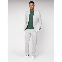 Cool Grey Texture Slim Fit Suit 34R Light Grey