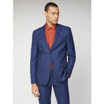 Blue Orange Check Slim Suit Jacket 36R Blue