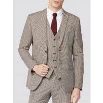 Red Black Puppytooth Slim Fit Suit Jacket 36R Red