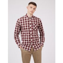 Port Red Long Sleeve Linear Check Shirt Large Port