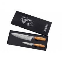 Coffret Wusaki 2 couteaux chef + office Fujiko manche olivier - Couteaux du Chef - Couteaux du Chef