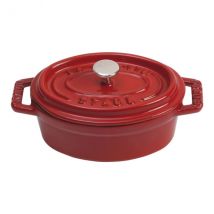 Mini cocotte ovale Staub en fonte coloris cerise 11cm - Couteaux du Chef - Couteaux du Chef