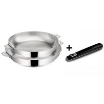 Lot 2 poêles Salvaspazio+ inox 18/10 + poignée Lagostina - Couteaux du Chef - Couteaux du Chef