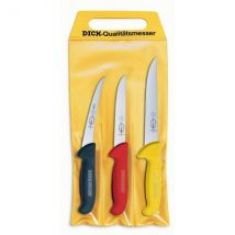 Pochette de 3 couteaux de boucher DICK ERGOGRIP 1 couteau à saigner + 2 désosseurs - Couteaux du Chef - Couteaux du Chef