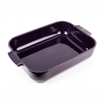 Plat à four céramique rectangle aubergine série Appolia Peugeot - Couteaux du Chef - Couteaux du Chef