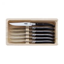 Coffret 6 couteaux Arbalète Laguiole G.DAVID bois, manche ébène - Couteaux du Chef - Couteaux du Chef