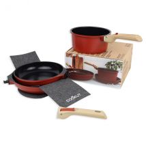 Incroyable Kit 2 poêles + 1 casserole + accessoires Cookut - Couteaux du Chef - Couteaux du Chef