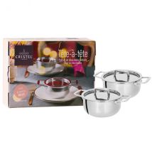 Set 2 mini faitouts 10cm "Tête à tête" Castel'Pro Cristel - Couteaux du Chef - Couteaux du Chef