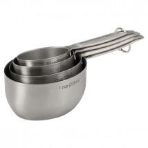 4 tasses à mesurer Big Green Egg en inox - Couteaux du Chef - Couteaux du Chef