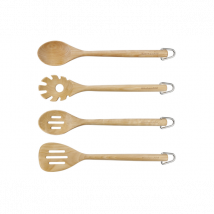 Lot 4 ustensiles Kitchen Aid en bouleau - Couteaux du Chef - Couteaux du Chef