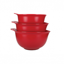 Set de 3 bols Kitchen Aid en polymère rouge - Couteaux du Chef - Couteaux du Chef