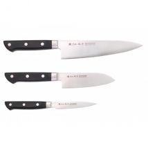 Coffret 3 couteaux office + santoku + chef inox et ABS Satake Cutlery - Couteaux du Chef - Couteaux du Chef