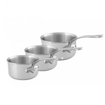 Lot de 3 casseroles inox avec poignée fixe Mauviel M'Urban3 - Couteaux du Chef - Couteaux du Chef