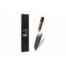 Couteau santoku Kutoyama 17cm lame damas et manche résine et bois - Couteaux du Chef - Couteaux du Chef