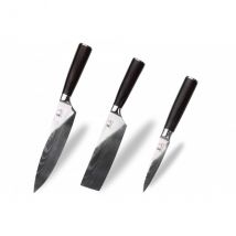 Set 3 couteaux de cuisine Black Pakka Kutoyama - Couteaux du Chef - Couteaux du Chef