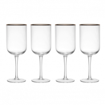 Set de 4 verres à vin blanc Mikasa collection Sorrento en cristal motif nervuré 400ml - Couteaux du Chef - Couteaux du Chef