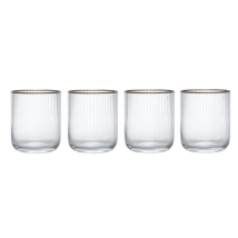 Set de 4 verres en cristal orné d'un motif côtelé Mikasa Sorrento - Couteaux du Chef - Couteaux du Chef