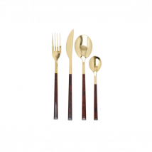 Ensemble 16 couverts dorés effet écaille de tortue Mikasa - Couteaux du Chef - Couteaux du Chef