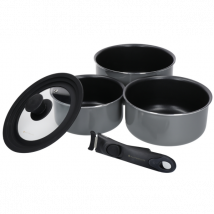 Lot 3 casseroles antiadhérentes empilables modèle Smart Space MasterClass - Couteaux du Chef - Couteaux du Chef