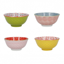 Set 4 bols "Bright" en céramique 15cm KitchenCraft - Couteaux du Chef - Couteaux du Chef