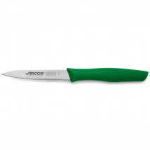 Couteau d'office lame crantée acier Nitrum 10cm vert Arcos gamme Nova - Couteaux du Chef - Couteaux du Chef