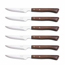 Set de 6 couteaux à steak manches en bois Arcos lames acier inox microdentées - Couteaux du Chef - Couteaux du Chef