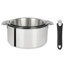 Casseroles inox x 3 Cristel Mutine Amovible - Couteaux du Chef - Couteaux du Chef