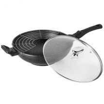 Wok en fonte d'aluminium 32cm effet pierre induction Pradel Excellence Premium - Couteaux du Chef - Couteaux du Chef