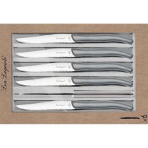 Coffret LOU LAGUIOLE 6 couteaux à steak inox manches gris - Couteaux du Chef - Couteaux du Chef