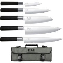 Mallette 5 couteaux japonais KAI Wasabi Black EURO - Couteaux du Chef - Couteaux du Chef