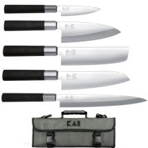 Malette 5 couteaux japonais KAI Wasabi Black JAPON - Couteaux du Chef - Couteaux du Chef