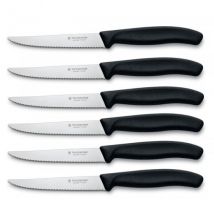 6 Couteaux steak lame 11cm Victorinox manche noir - Couteaux du Chef - Couteaux du Chef