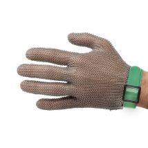Gant de protection Niroflex en cotte de maille inox taille XS sangle verte - Couteaux du Chef - Couteaux du Chef