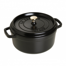 Cocotte ronde en fonte STAUB noir - Couteaux du Chef - Couteaux du Chef
