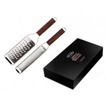 Set Microplane Master avec 1 râpe Zesteur et 1 râpe très gros grains manches en noyer - Couteaux du Chef - Couteaux du Chef