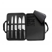 Trousse cuisinier avec 5 couteaux de cuisine Sabatier Trompette modèle Asean - Couteaux du Chef - Couteaux du Chef
